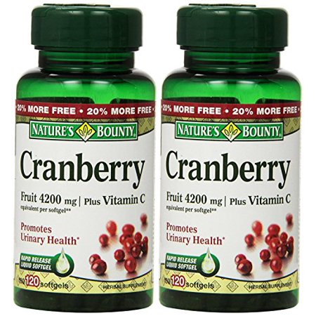 Natures Bounty Cranberry Fruit Plus Vitamin C, 4200mg (120 Softgels) - 644135176010