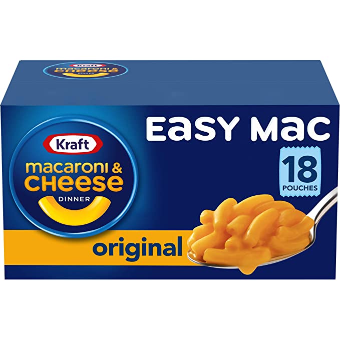  Kraft Easy Mac Original Macaroni & Cheese Microwavable Dinner (18 ct Packets)  - 021000671496