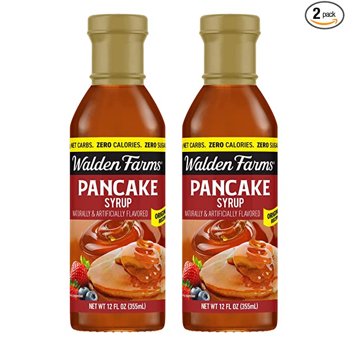  Walden Farms Pancake Syrup, 12 oz, 0g Net Carbs Keto Friendly, Non-Dairy, No Gluten, Sugar Free, Sweet and Delicious Flavor for Pancakes, Waffles, French Toast, 2 Pack  - 026605111620