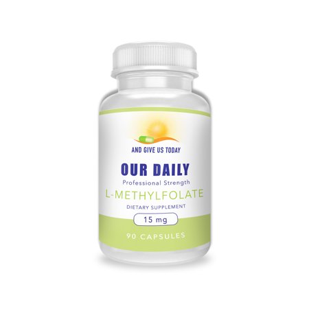 L-Methylfolate 15 mg / 15000 mcg Maximum Strength Active Folate, 5-MTHF, Filler Free, Gluten Free, NON-GMO, Vegetarian Capsules 90 Count (3 Month Supply) - 644766550364