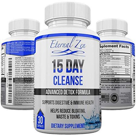 15 Day Colon Cleanser Detox with Extra Strength Herbs, Senna is a Fast Acting Natural Laxative for Constipation Relief - Whole Body Cleanse - 30 Capsules - 645080974591