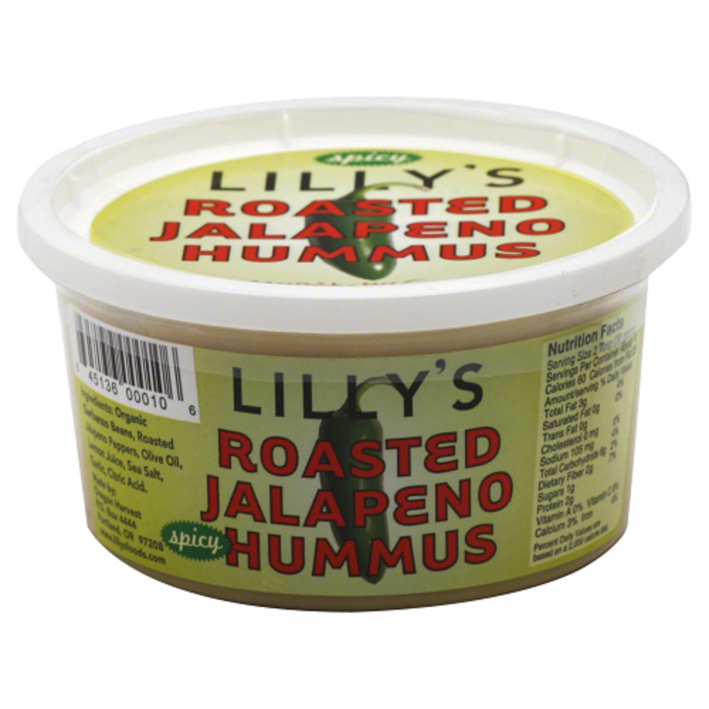 LILLY’S: Roasted Jalapeno Spicy Hummus, 12 oz - 0645136000106