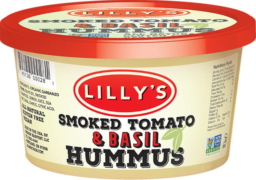 LILLY’S: Smoked Tomato & Basil Hummus, 12 oz - 0645136000281