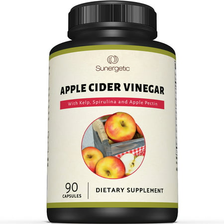 Premium Apple Cider Vinegar Capsules - Includes Apple Pectin Spirulina & Kelp - 350mg of Apple Cider Vinegar Powder per Capsule - No Harsh Taste like Apple Cider Vinegar Liquid - 90 capsules - 646341999919