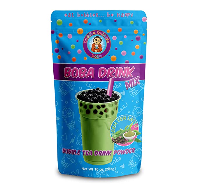  Matcha Green Tea Latte Boba / Bubble Tea Drink Mix Powder By Buddha Bubbles Boba 10 Ounces (283 Grams)  - 646437090469