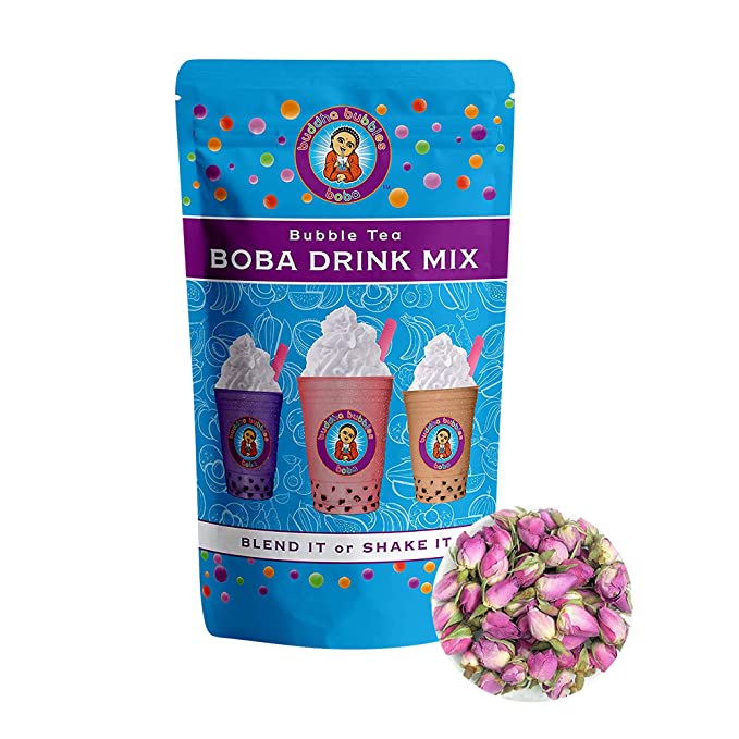  Rose Boba / Bubble Tea Drink Mix Powder By Buddha Bubbles Boba 10 Ounces (283 Grams)  - 646437125826