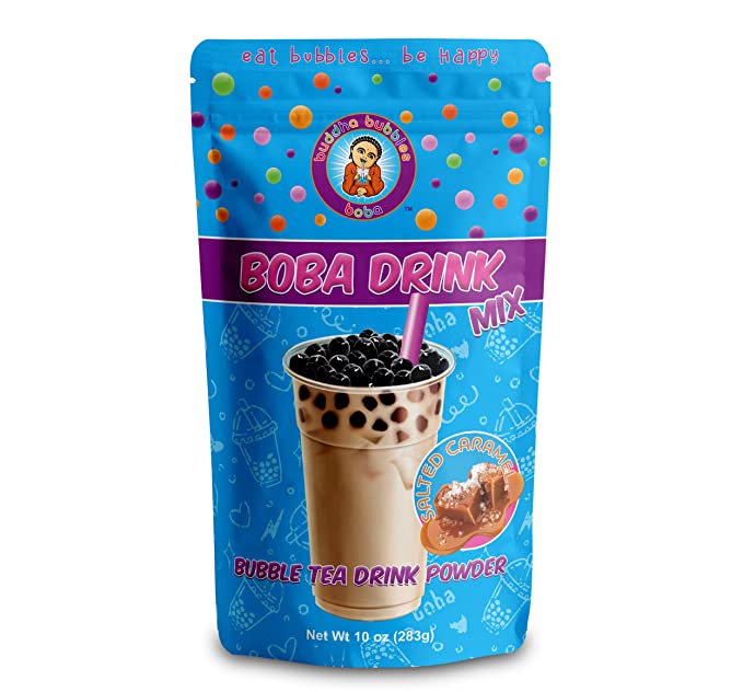  Salted Caramel Boba / Bubble Tea Drink Mix Powder By Buddha Bubbles Boba 10 Ounces (283 Grams)  - 646437125871