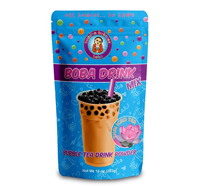 Thai Boba / Bubble Tea Drink Mix Powder By Buddha Bubbles Boba 10 Ounces (283 Grams) - 646437125925