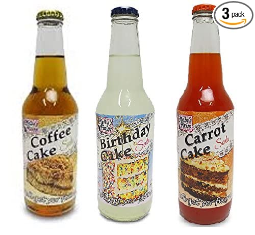  Melba's Fixins Cake Flavored Soda - 12oz Bottle - 3 Pack (Carrot Cake, Birthday Cake, Coffee Cake)  - 647679990982