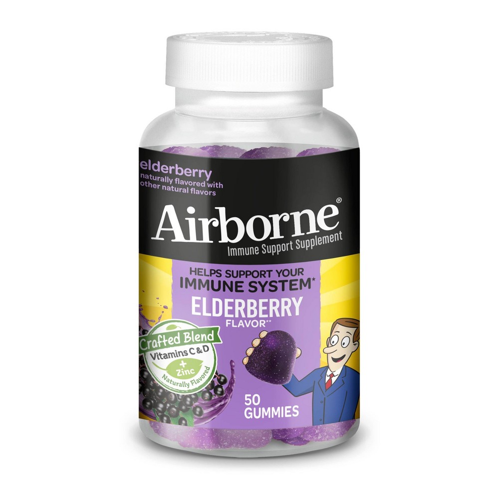Airborne Adult Elderberry Gummies with Vitamin C & Vitamin D - 50ct - 647865903697