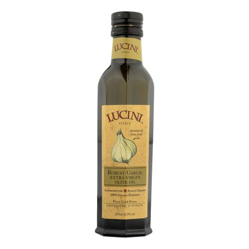 Lucini Italia Robust Garlic Extra Virgin Olive Oil - Case Of 6 - 8.5 Fl Oz. - robust