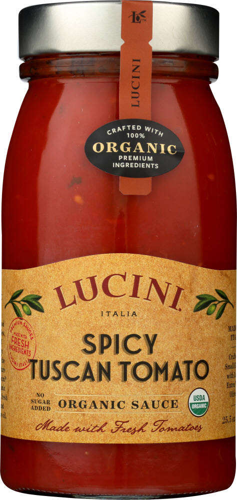 LUCINI: Italia Tomato Sauce Spicy Tuscan, 25.5 oz - 0648505507213