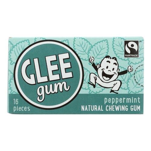 GLEE GUM: All Natural Chewing Gum Peppermint, 16 pc - 0649815000005