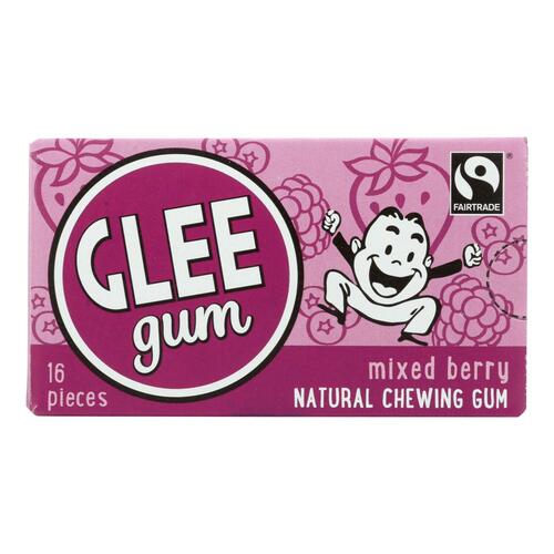 GLEE GUM: Natural Chewing Gum Mixed Berry, 16 pc - 0649815000128