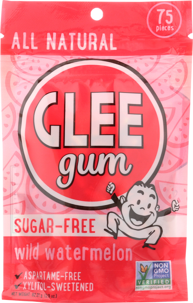 GLEE GUM: Sugar-Free Wild Watermelon, 75 Pieces - 0649815002528
