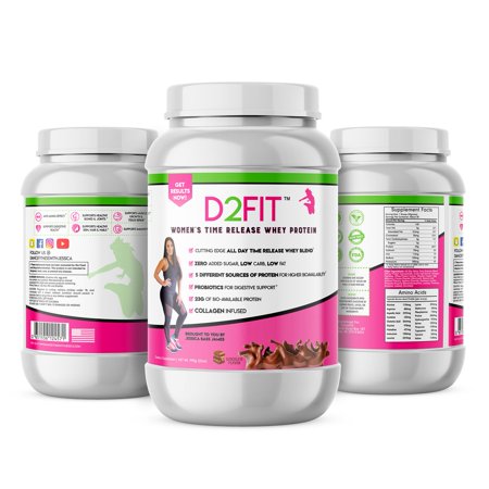 D2Fit Women's Time Release Whey Protein 32oz (907g) Dietary Supplement - 651536124571