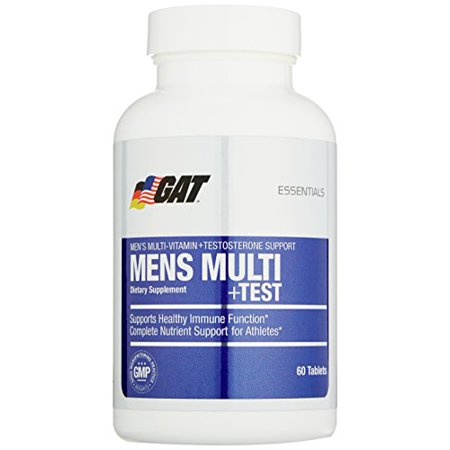 GAT Mens Multi + Test, Premium Multivitamin and Complete Testosterone Boosting Support with Tribulus Terristis, 60 Tablets/30 Servings - 652143017812