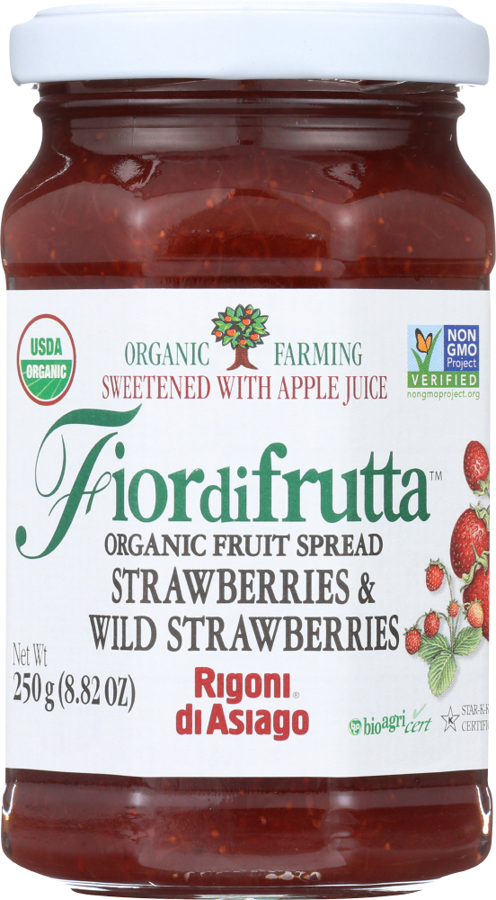 RIGONI: Fiordifrutta Organic Fruit Spread Strawberry, 8.82 oz - 0652642005808