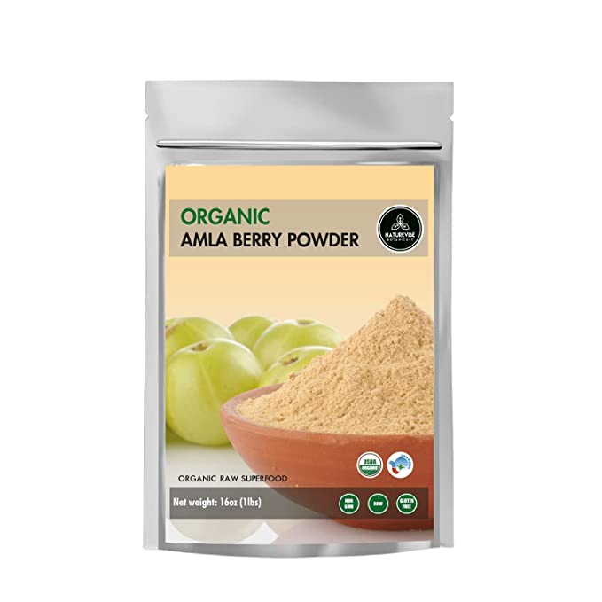 Amla Berry Powder (1lb) by Naturevibe Botanicals - Organic Gluten-Free, Raw & Non-GMO (16 ounces) - 653078315776