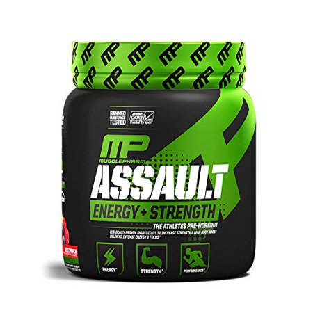 MusclePharm Assault Sport Pre-Workout Powder with High-Dose Energy, Focus, Strength, and Endurance, Fruit Punch, 30 Servings - 653341045713