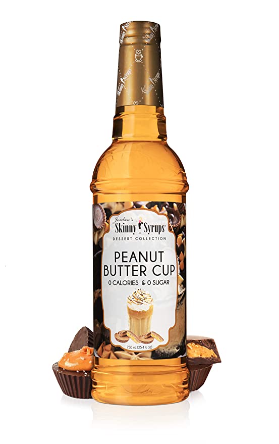  Jordan’s Skinny Syrups Peanut Butter Cup, Sugar Free Flavoring Syrup, 25.4 Ounce Bottle  - 752830680432