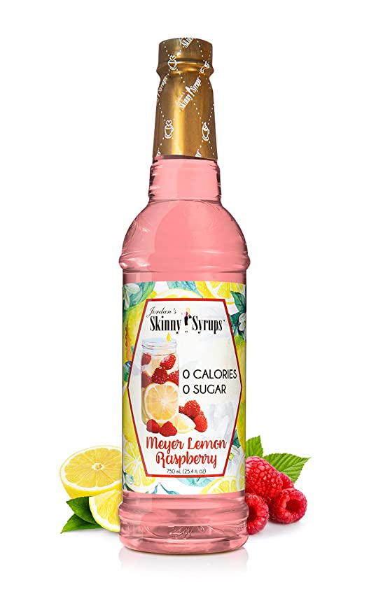  Jordan's Skinny Syrups Meyer Lemon Raspberry, Sugar Free Flavoring Syrup, 25.4 Ounce Bottle  - 653341648204