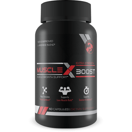 Muscle X Boost - Premium L-Arginine Formula - Extra Strength Muscle Growth Support - Nitric Oxide Booster-Build Lean Muscle - Stimulates Protein Synthesis - Boost Endurance - 653801762914