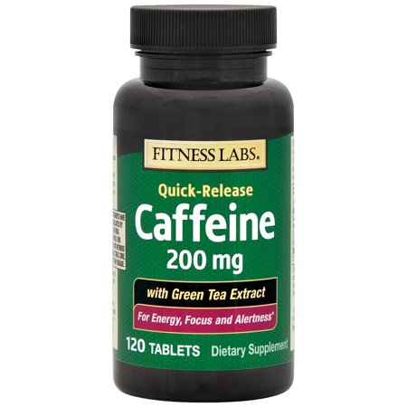 Caffeine 200 mg with Green Tea Extract, 120 Quick-Release Tablets - 654186942502