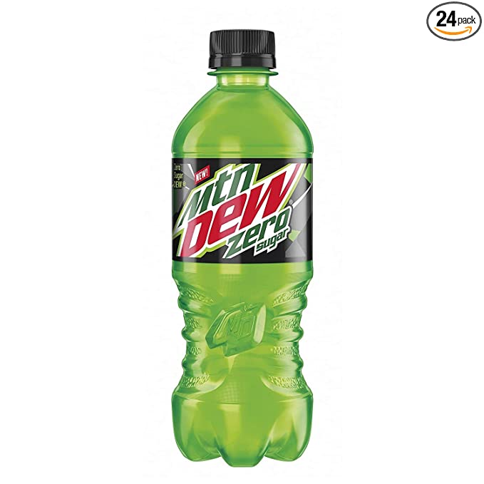  Zero Mountain Dew (MTN) Soda 20oz Bottles (Pack of 24)  - 654690504531
