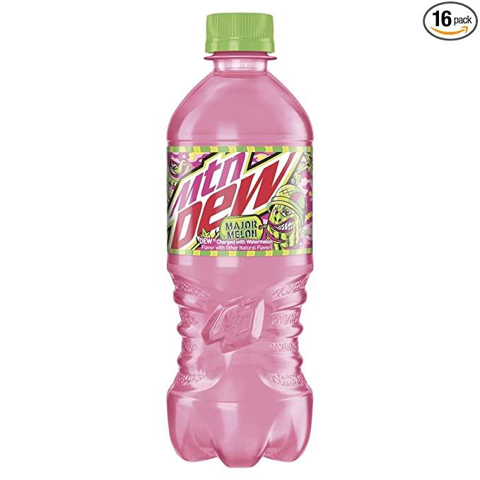 Mountain Dew Major Melon 20oz Bottles Pack of 16 (Total of 320 FL OZ)  - 654690622846