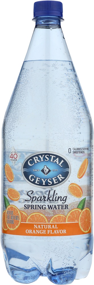 CRYSTAL GEYSER: Sparkling Spring Water Natural Orange Flavor, 1.25 lt - 0654871000432