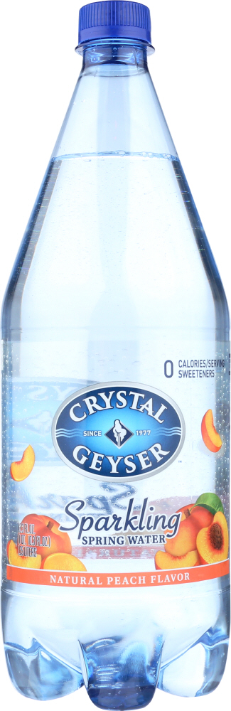 Crystal Geyser, Sparkling Spring Water, Peach - 654871000463