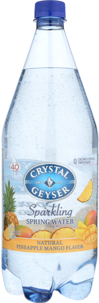 Crystal Geyser, Sparkling Spring Water, Pineapple Mango - 654871000470