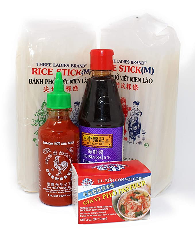 Chicken Pho Noodle Soup Kit (Pho Spice Seasoning, Sauces, Noodles) for Busy People - 655003944624