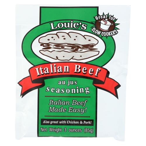 Louie's Italian Beef Au Jus Seasoning - Case Of 12 - 3 Oz - italian