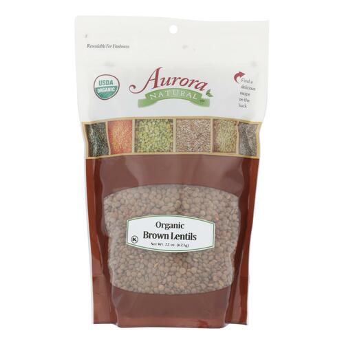 Aurora Natural Products - Organic Brown Lentils - Case Of 10 - 22 Oz. - organic