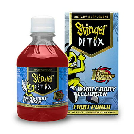 Stinger Detox Whole Body Cleanser 1 Hour Extra Strength Drink – Fruit Punch – 8 FL OZ - 4 Pack - 656103066933