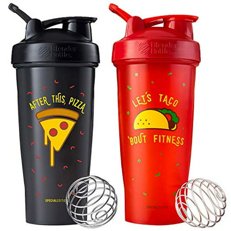 BlenderBottle Just for Fun Classic 28-Ounce Shaker Bottle, 2-Pack - After This, Pizza and Let's Taco 'Bout Fitness - 656103073214