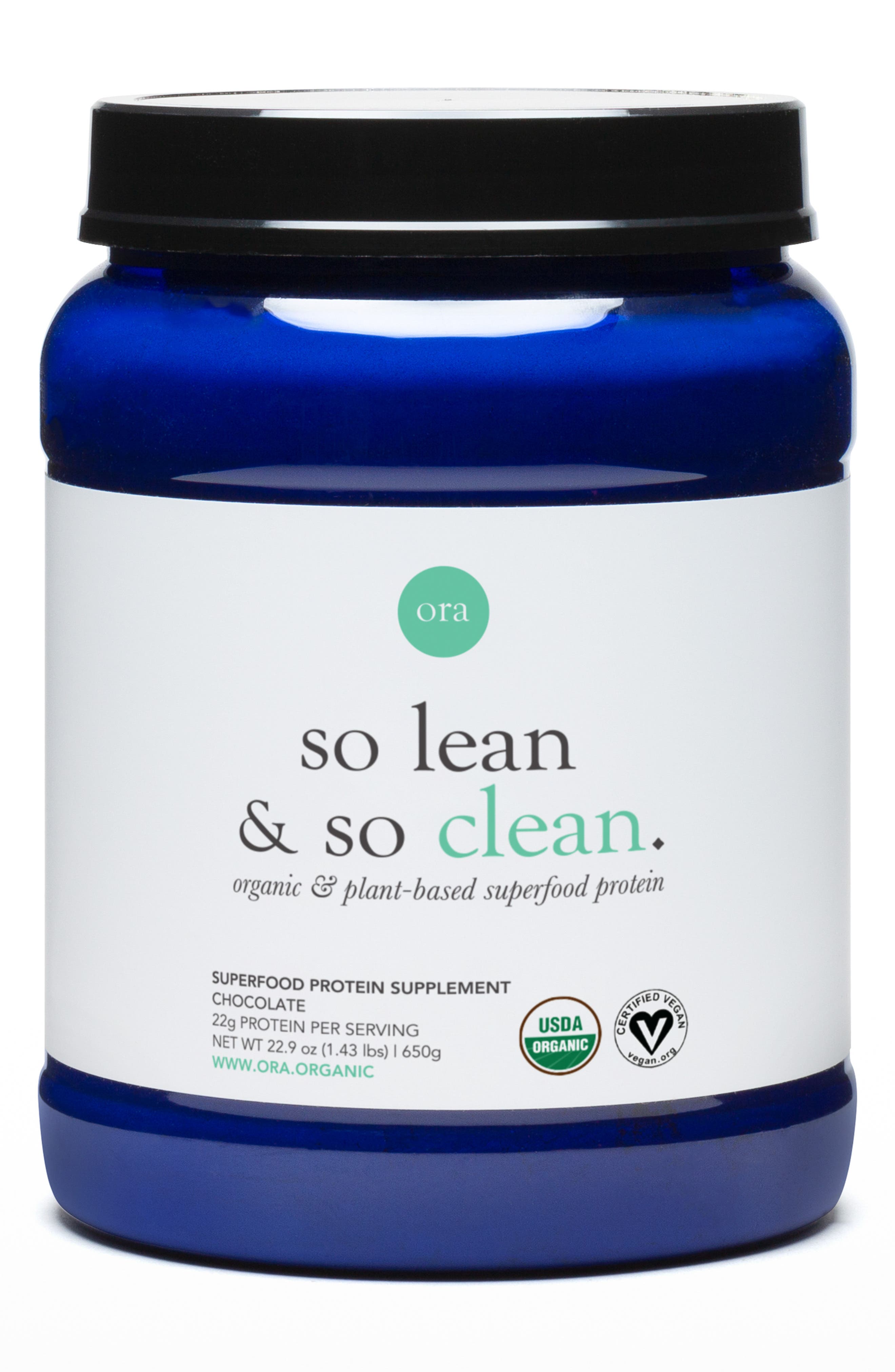 Ora Organic So Lean & So Clean Chocolate Organic & Plant-Based Superfood Protein Powder - 656727903263