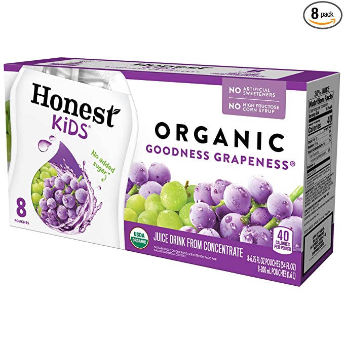 Honest Kids, Goodness Grapeness Grape Fruit Juice, 6.75 Fl Oz (pack of 8) - 657622102478