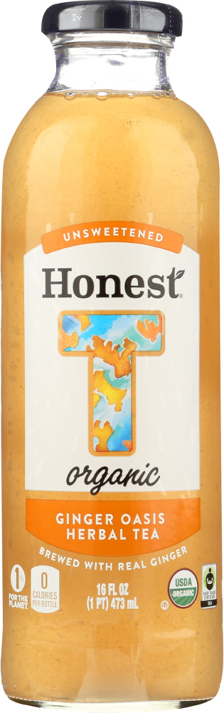 Honest Tea Ginger Oasis Herbal Tea Glass Bottle, 16 Fl Oz - 00657622311795