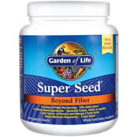 Garden of Life Super Seed - Vegetarian Whole Food Fiber Supplement with Protein and Omega 3, 1 Lb 5oz (600g) Powder (B000GWG7TK) - 658010111263