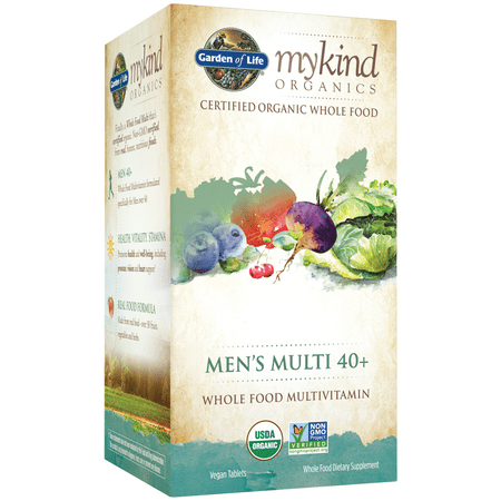 Garden of Life mykind Organics Whole Food Multivitamin for Men 40+, Vegan Mens Multi for Health & Well-Being Certified & Minerals for Men Over 40 Mens Vitamins, 120 Tablets (B00K5NELJS) - 658010117692