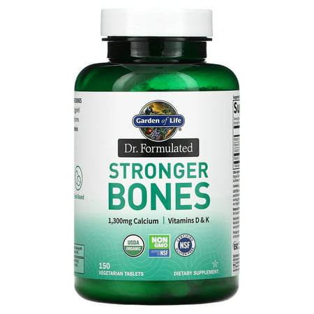 Dr. Formulated Stronger Bones 150 Vegetarian Tablets Garden of Life - 658010123372