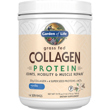 Garden of Life Grass Fed Collagen Protein Powder - Vanilla, 14 Servings, Collagen Powder for Joints Mobility Muscle Repair, Collagen Peptides, Super Seeds Coconut MCTs, Hydrolyzed Collagen Supplement (B0813JNV5Q) - 658010127165