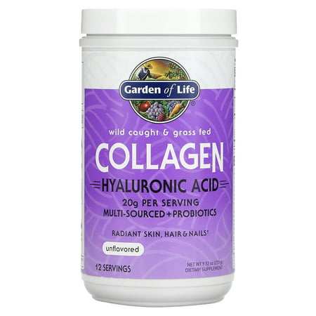 Wild Caught & Grass Fed Collagen Hyaluronic Acid Unflavored 9.52 oz (270 g) Garden of Life - 658010130745