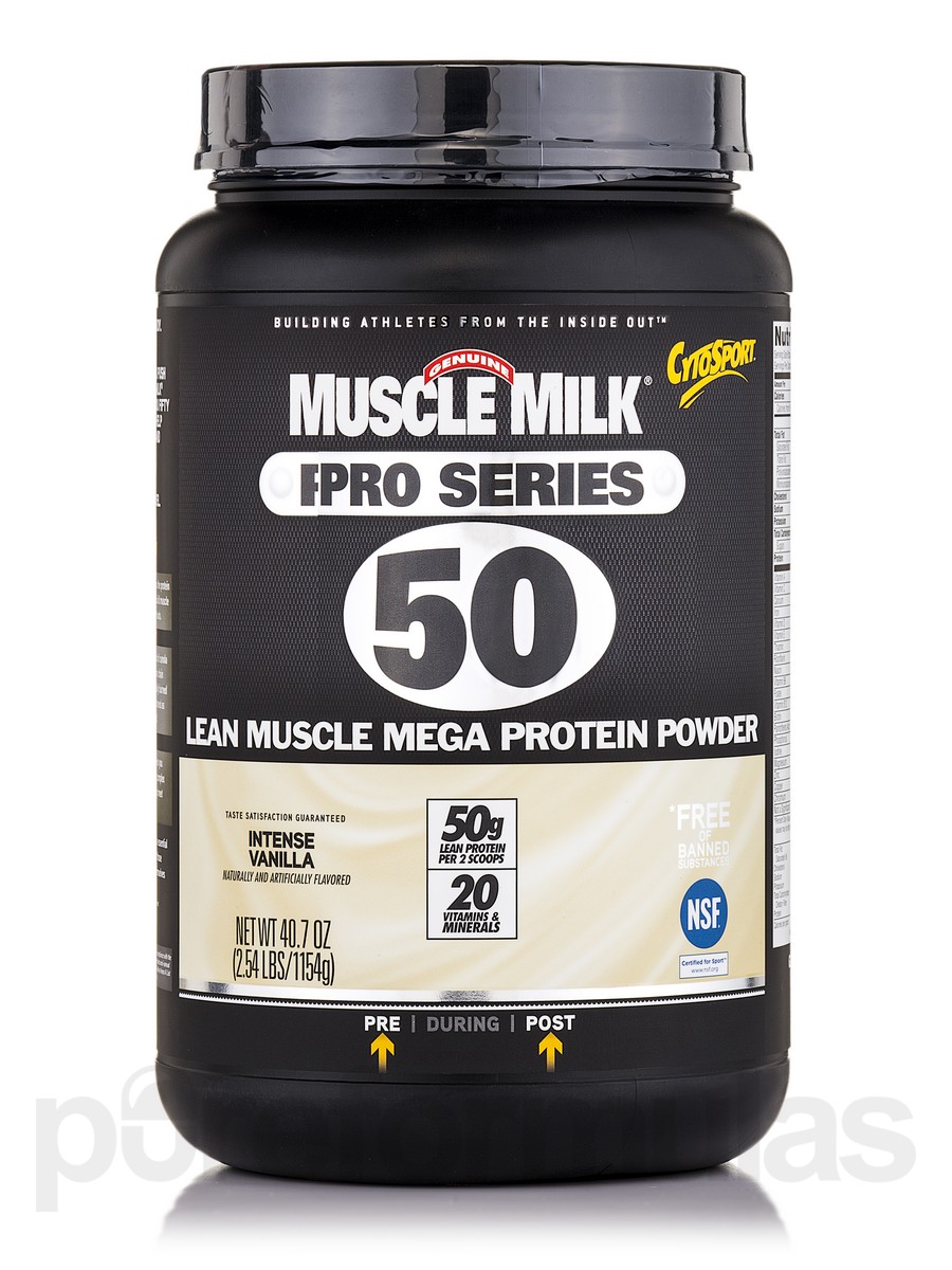 Muscle Milk Pro Series Protein Powder Supplement, Intense Vanilla, 2.54 Pound, 14 Servings, 50g Protein, 3g Sugar, 20 Vitamins & Minerals, NSF Certified for Sport, Workout Recovery, Packaging May Vary (B00DX7MWNK) - 660726534106