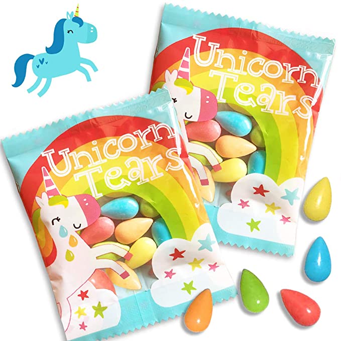 Unicorn Tears - Sour Candy - 12 Unicorn Party Favors - Rainbow Candy Party Supplies Individually Wrapped Treats - 661094525970