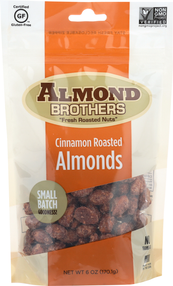 ALMOND BROTHERS: Almonds-Whole Cinnamon, 6 oz - 0661910208032