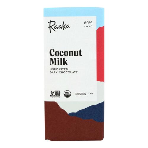 Raaka's Coconut Milk Chocolate Bar - Case Of 12 - 1.8 Oz - 662425035922